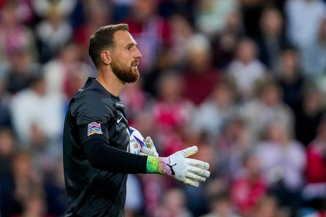 La selecci&oacute;n de Eslovenia, con el meta del Atl&eacute;tico Madrid Jan Oblak como l&iacute;der. EFE/EPA/Javad Parsa/Archivo