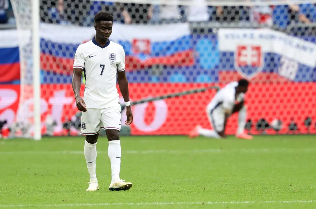 El futbolista ingl&eacute;s Bukayo Saka, en una foto de archivo. EFE/EPA/FRIEDEMANN VOGEL